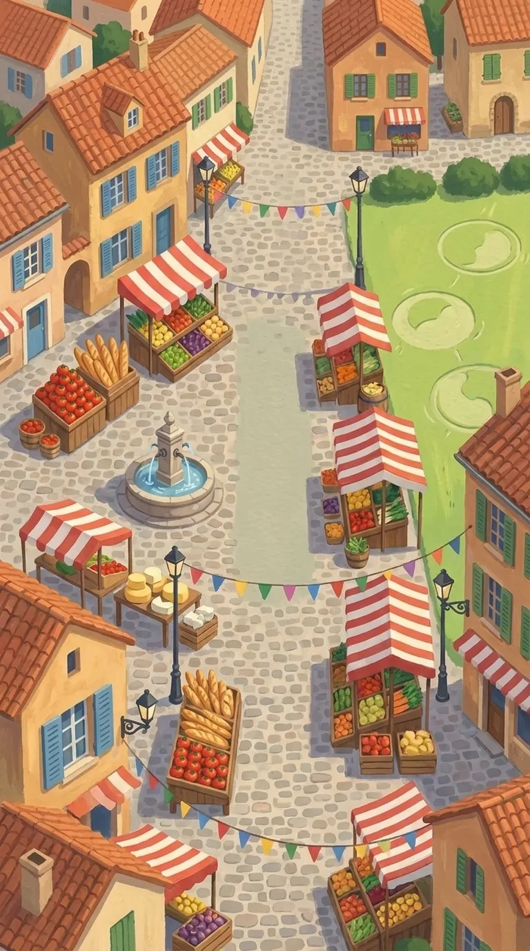 Le Marché — painted map