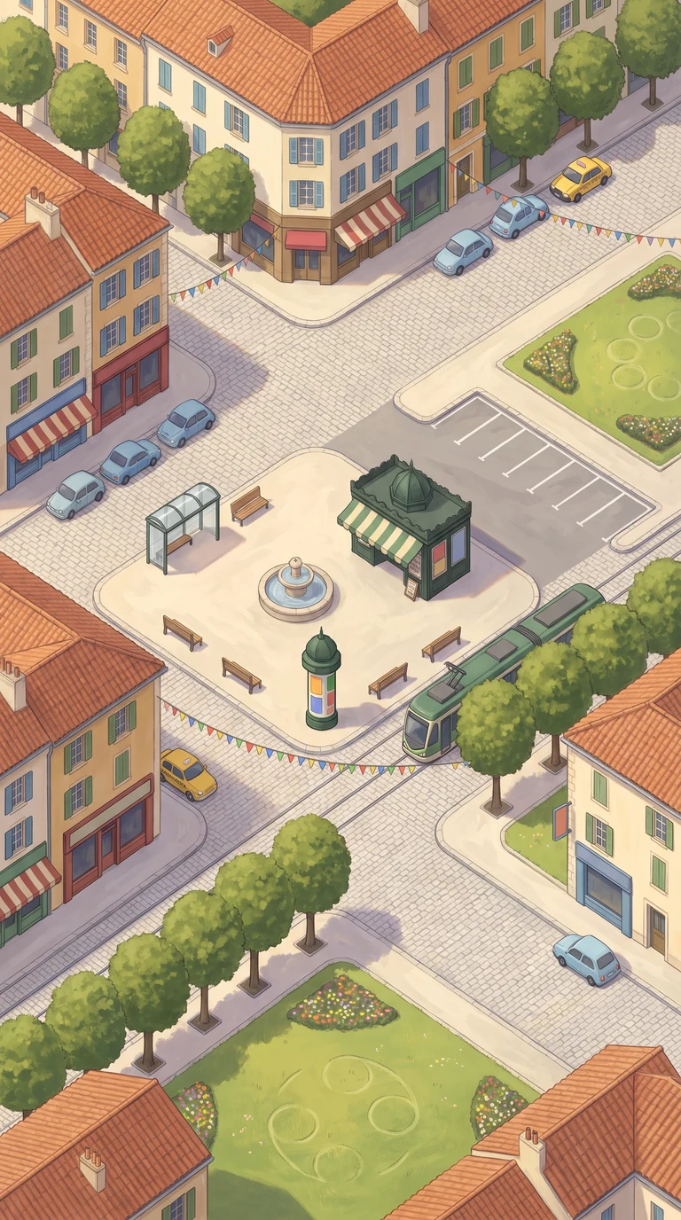 La Ville — painted map